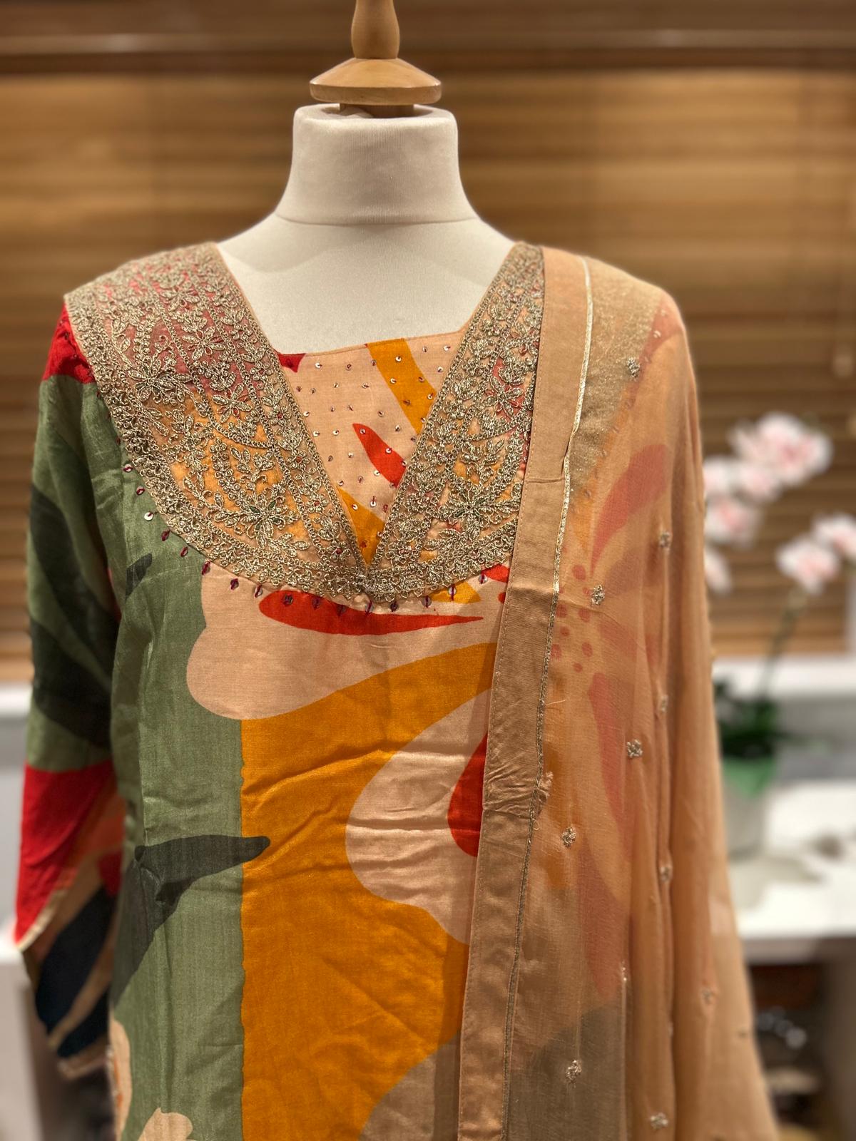 Printed muslin Kurta set